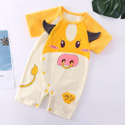 Baby Cotton Bodysuit - Soft Short Sleeve Romper for Infants & Toddlers