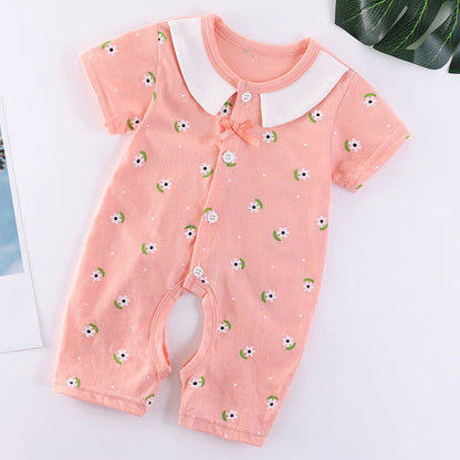 Baby Cotton Bodysuit - Soft Short Sleeve Romper for Infants & Toddlers