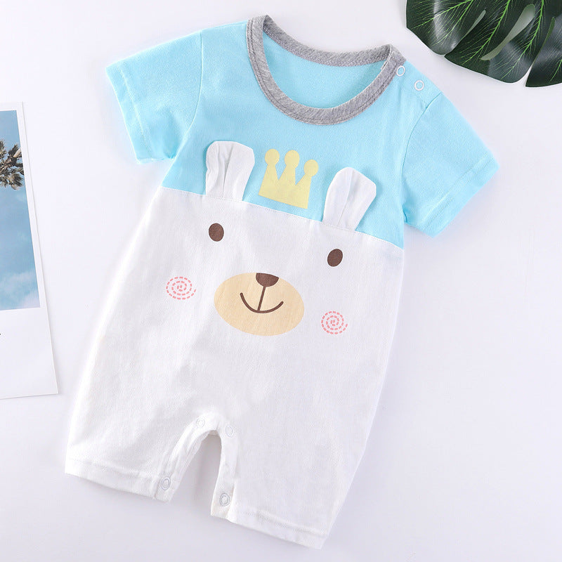 Baby Cotton Bodysuit - Soft Short Sleeve Romper for Infants & Toddlers