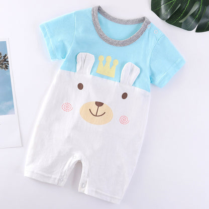 Baby Cotton Bodysuit - Soft Short Sleeve Romper for Infants & Toddlers