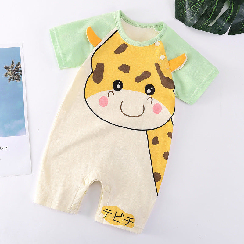 Baby Cotton Bodysuit - Soft Short Sleeve Romper for Infants & Toddlers