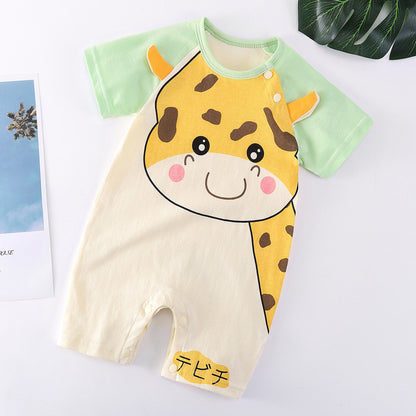 Baby Cotton Bodysuit - Soft Short Sleeve Romper for Infants & Toddlers