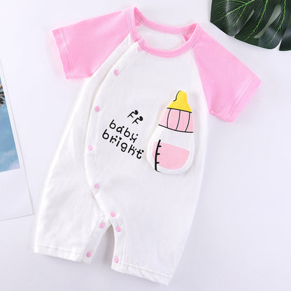 Baby Cotton Bodysuit - Soft Short Sleeve Romper for Infants & Toddlers