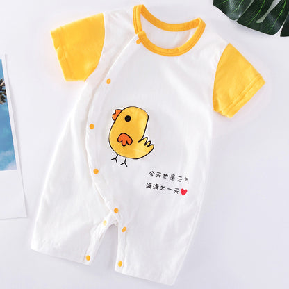 Baby Cotton Bodysuit - Soft Short Sleeve Romper for Infants & Toddlers