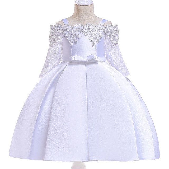 Girls Lace Dress - Elegant Polyester Dress for Toddlers and Kids