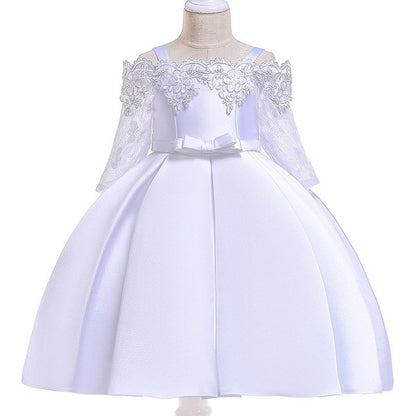 Girls Lace Dress - Elegant Polyester Dress for Toddlers and Kids