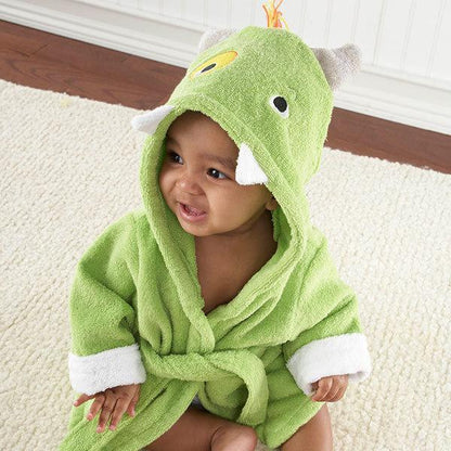 Cotton Baby Hooded Bathrobe - Cute Animal Design Bath Towel