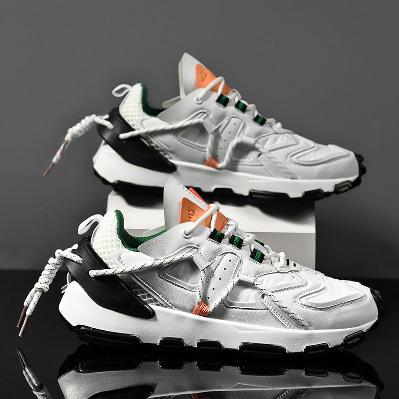 Platform Sports Running Shoes | Multi-Material Splicing Upper | PU Sole | Unisex Sizes 36–44