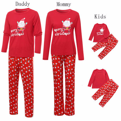Christmas Family Pajama Set - Two-Piece Red Polyester Sleepwear