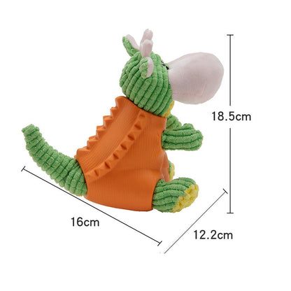 Squeaky Animal Character Pet Chew Toy | Corn Kernel Fill & Food Leaking Design