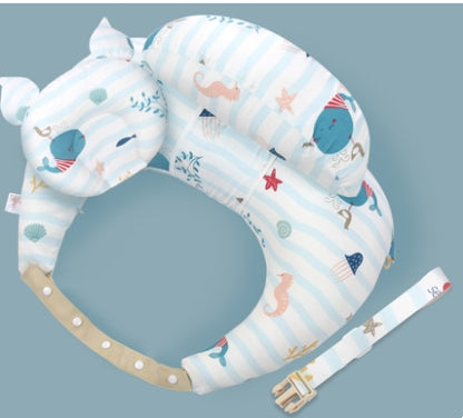 Multifunctional Nursing Pillow with Adjustable Strap - Washable Cotton Cover
