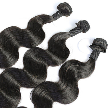 Brazilian Virgin Hair Body Wave Wig - 26 Inch Natural Black Human Hair