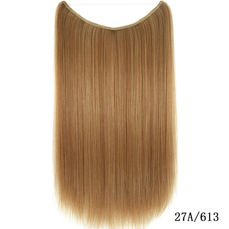 22" Invisible Wire Hair Extensions - No Clips Secret Fish Line Synthetic Hairpiece