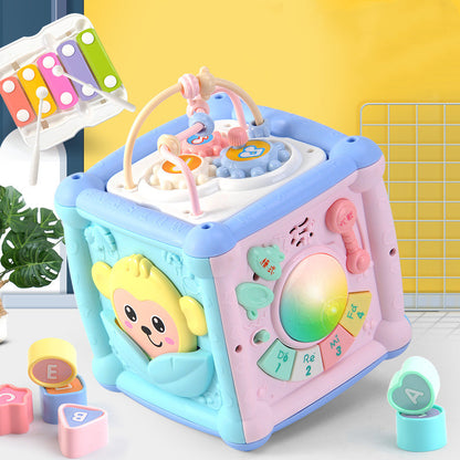 Musical Building Blocks Cube - Baby Drum Early Education Toy with Lights & Sounds