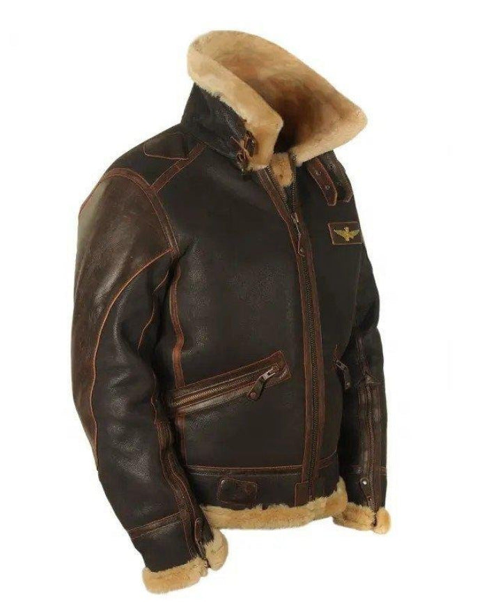 Men's Premium PU Leather Winter Coat - Animal Pattern Design