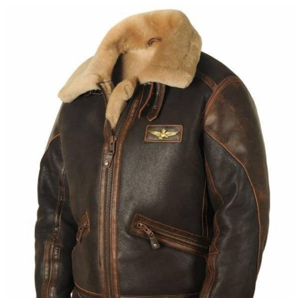 Men's Premium PU Leather Winter Coat - Animal Pattern Design