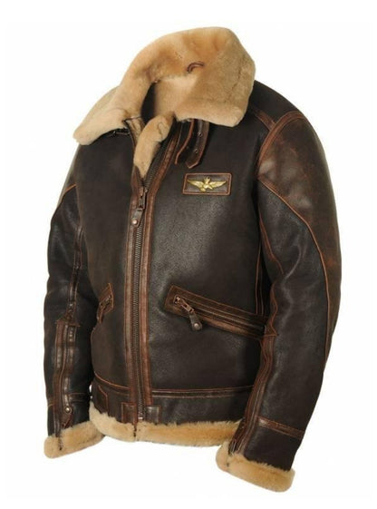 Men's Premium PU Leather Winter Coat - Animal Pattern Design