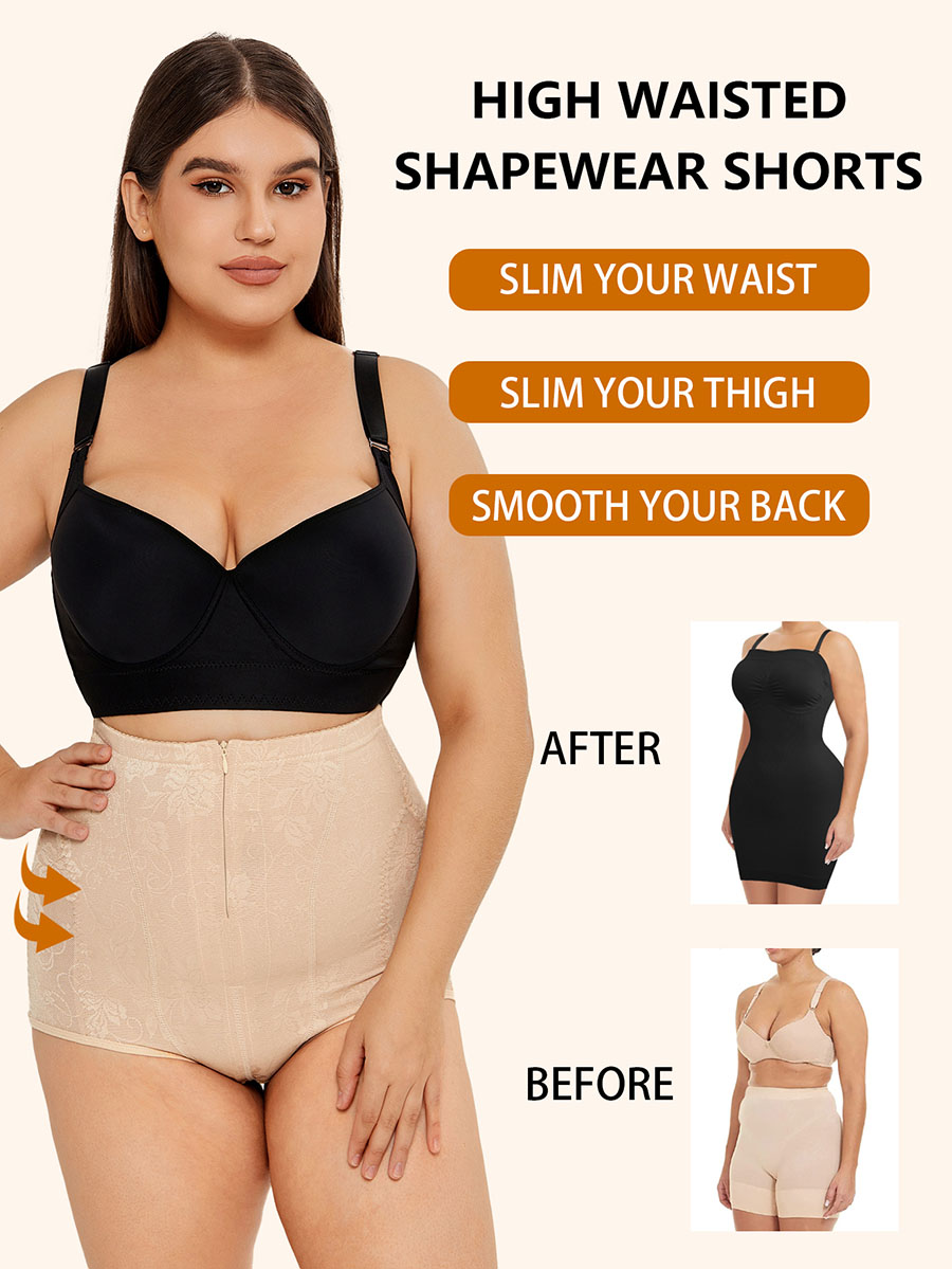 Women's High Waist Tummy Control Shapewear - Lace Body Shaper Underwear