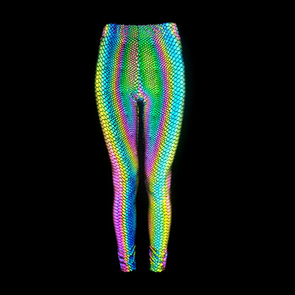 Reflective Fitness Yoga Pants - Slim Fit Polyester Leggings