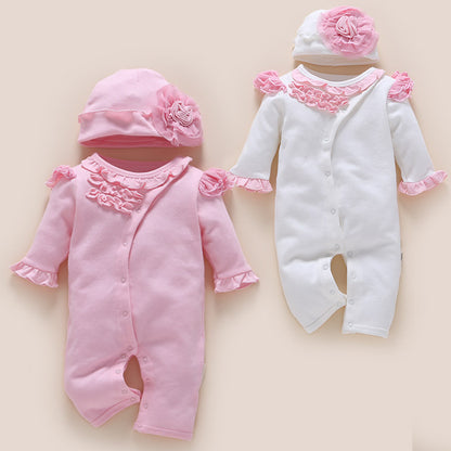 Cotton Baby Romper Jumpsuit - Newborn Bodysuit with Removable Cap