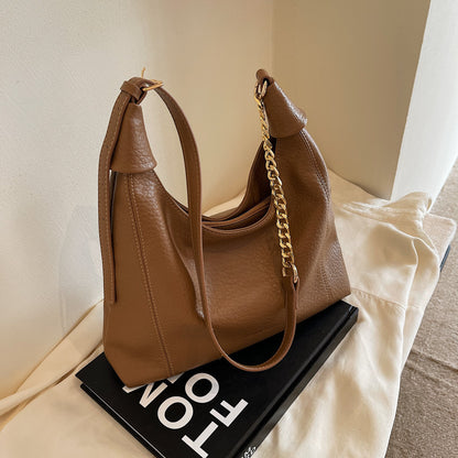 Retro PU Leather Tote Bag - Vertical Square Shoulder Bag