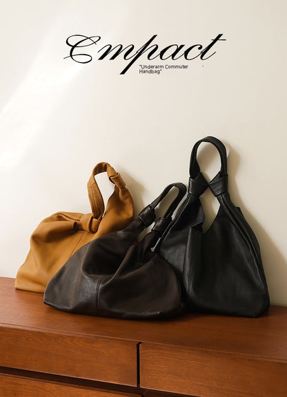 Genuine Leather Underarm Handbag - First Layer Cowhide Shoulder Bag