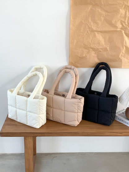 Large Capacity Plaid Tote Bag - Oxford Cloth Shoulder Bag