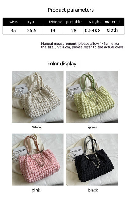 Women's Soft Velvet Tote Bag - Large Capacity Casual Shoulder Bag