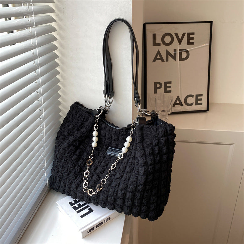 Women's Soft Velvet Tote Bag - Large Capacity Casual Shoulder Bag