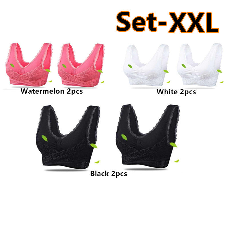 Wireless Sports Bra Set - 6-Piece Full Cup Fitness Bra Collection