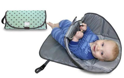 Portable Waterproof Diaper Changing Pad with Toy Links - Foldable Mat