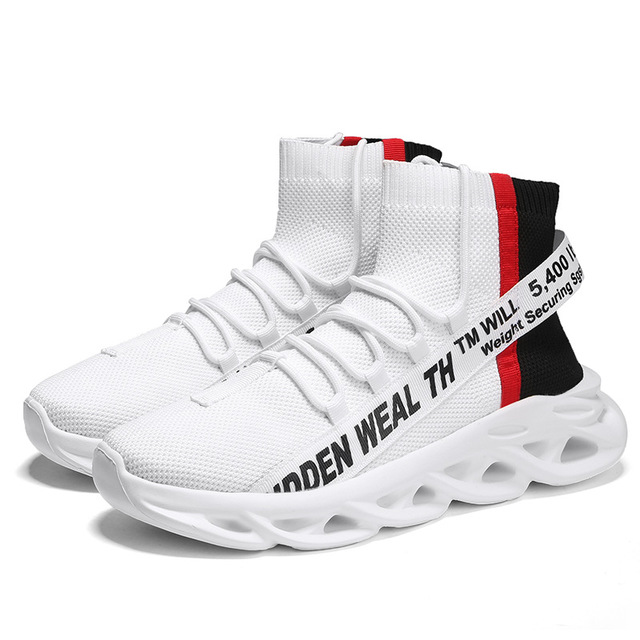 Unisex High-Top Mesh Sports Sneakers - Breathable Net Upper with Rubber Sole
