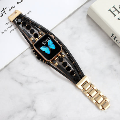 Life Tree Jewelry Leather Woven Watch Strap - Compatible with Apple Watch 38-45mm