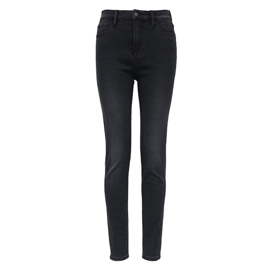 Women's Black Cotton Stretch Skinny Jeans - Mid-Rise Casual Denim Pants