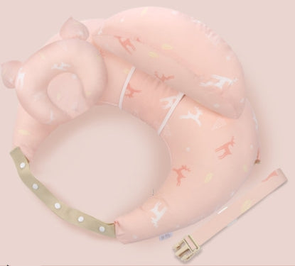 Multifunctional Nursing Pillow with Adjustable Strap - Washable Cotton Cover