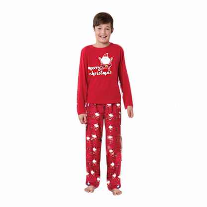 Christmas Family Pajama Set - Two-Piece Red Polyester Sleepwear