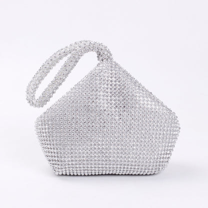 Elegant Rhinestone Evening Clutch - Dumpling Style Party Bag