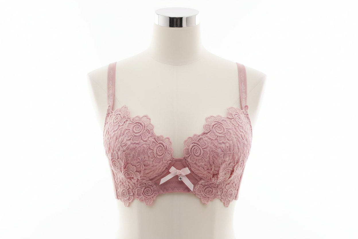 Deep V Plunge Bra - Gathered Design Underwire Support