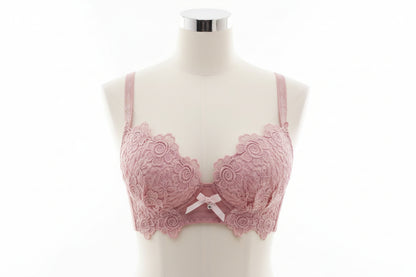Deep V Plunge Bra - Gathered Design Underwire Support