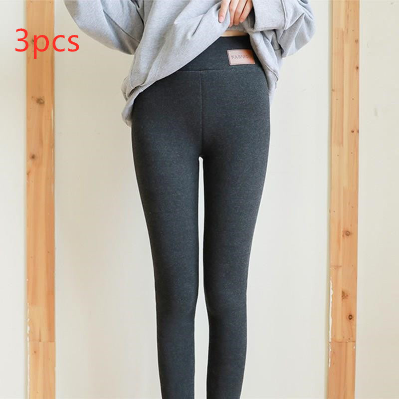Women's Fleece-Lined Thermal Leggings - 3-Pack Winter Warm Pants