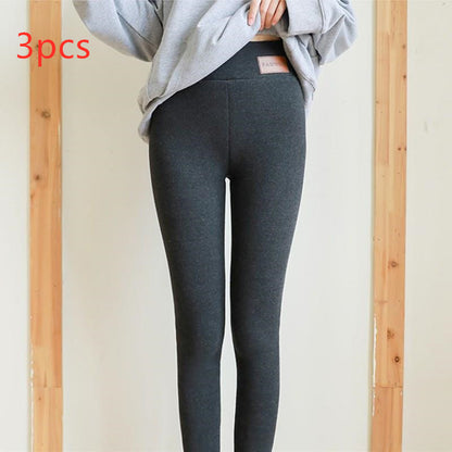 Women's Fleece-Lined Thermal Leggings - 3-Pack Winter Warm Pants
