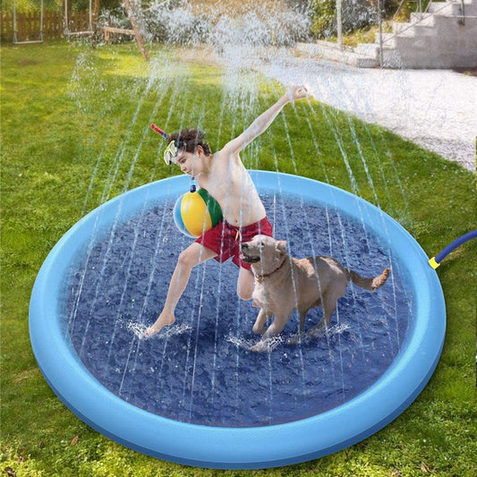Inflatable Splash Pad for Kids and Pets - 150cm PVC Water Play Mat