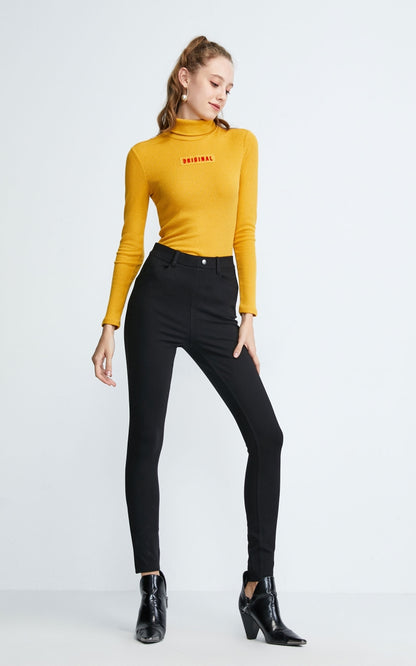 Black Stretch Leggings - Thin Fitted Outer Wear Pants