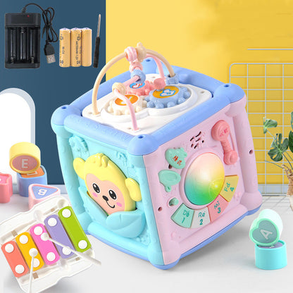 Musical Building Blocks Cube - Baby Drum Early Education Toy with Lights & Sounds