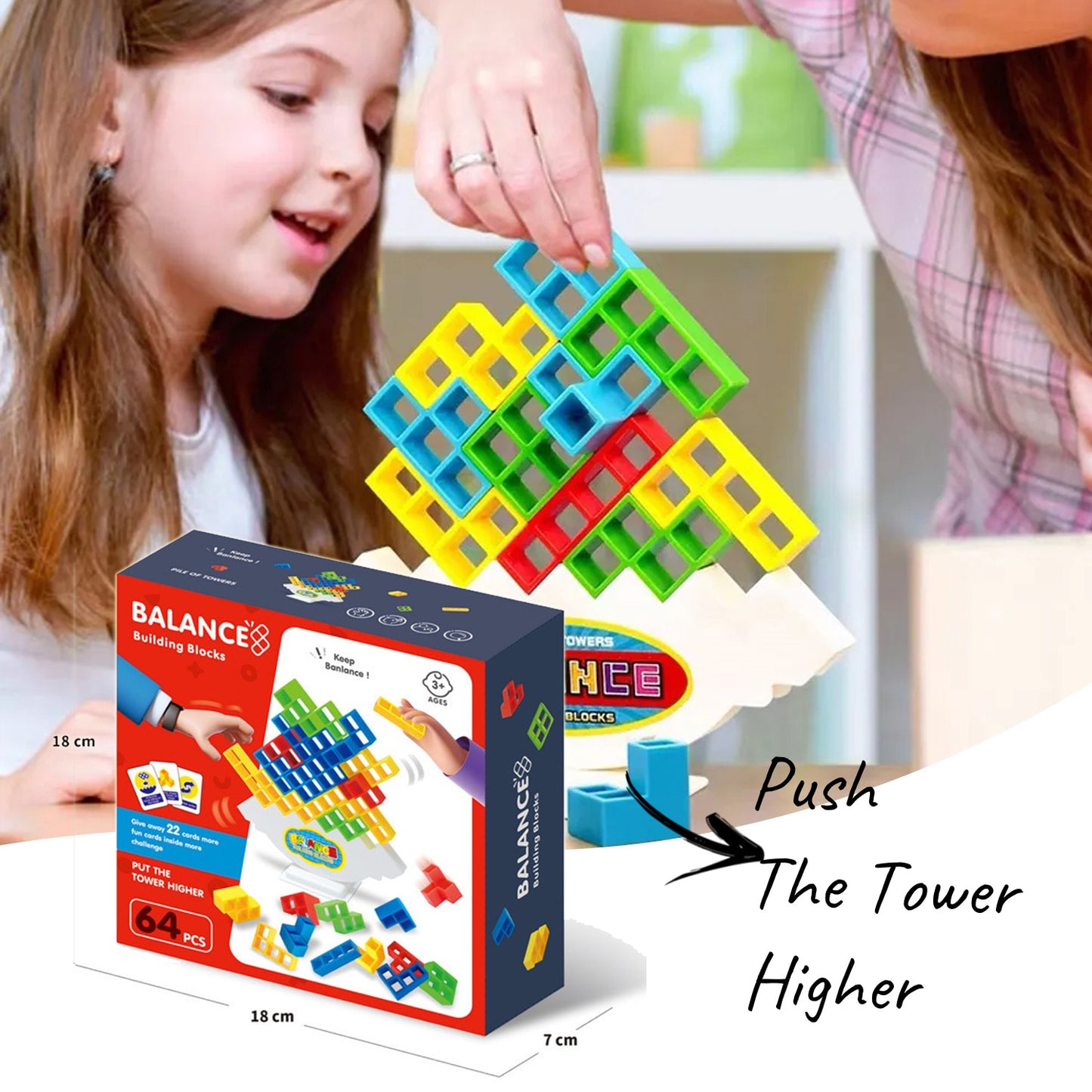 Balance Stacking Game - Educational Tower Building Blocks for Kids & Adults
