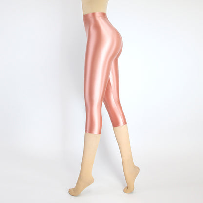 High Waist Cropped Sports Leggings - Stretch Activewear Capris