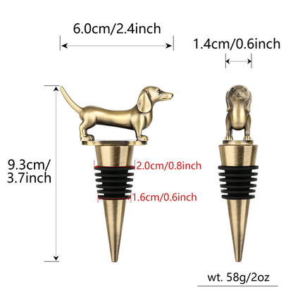 Dachshund Wine Stopper - Zinc Alloy Wine and Champagne Bottle Stopper