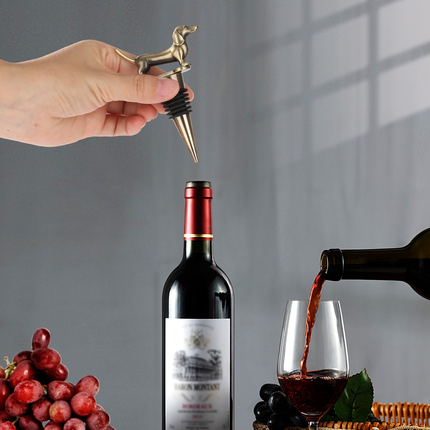 Dachshund Wine Stopper - Zinc Alloy Wine and Champagne Bottle Stopper