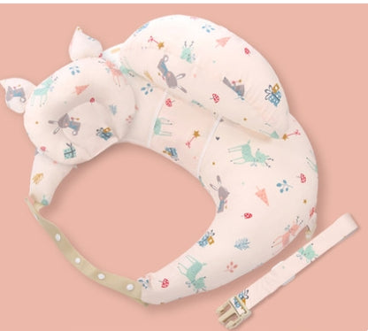 Multifunctional Nursing Pillow with Adjustable Strap - Washable Cotton Cover