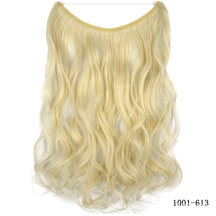 22" Invisible Wire Hair Extensions - No Clips Secret Fish Line Synthetic Hairpiece